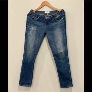 Paige Skyline Ankle Peg Distressed Denim